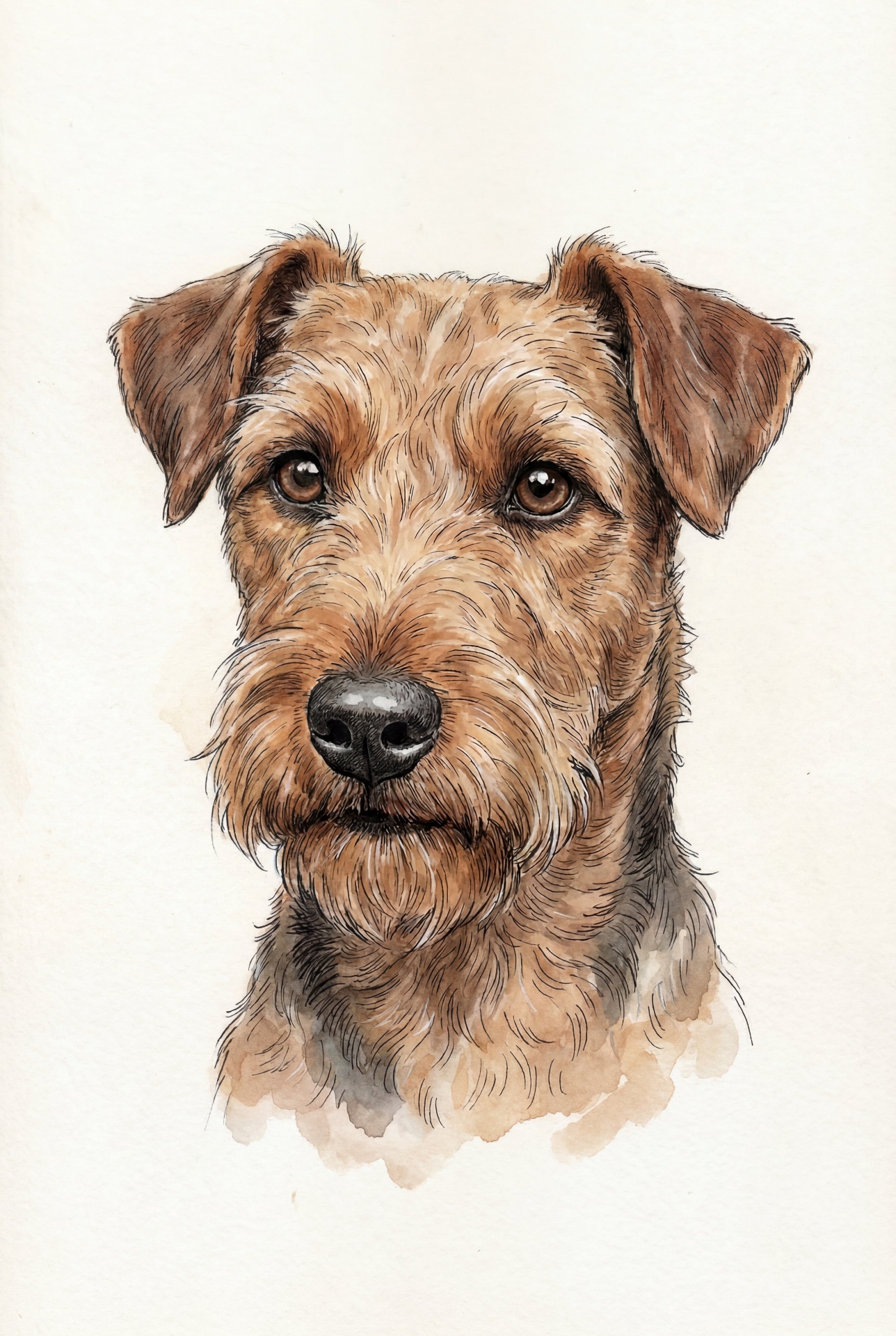 Akvarellportrett av terrier